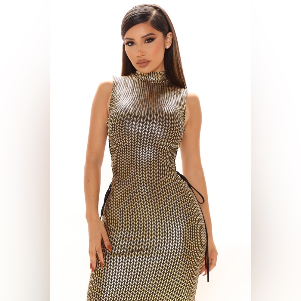 Beautiful Maxi Dress - Gold/Black